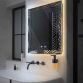 LED Spiegel Quadratisch | Touch-Schalter | Anti-Beschlag-Funktion | Einstellbare Farbtemperatur - Reyze Seria Simetria Model 8